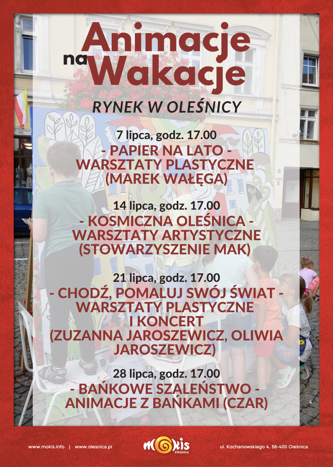 plakat Animacje na Wakacje lipiec 2021